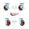 Service Caster 4 Inch Poly on Aluminum Caster Set with Roller Bearings 4 Swivel Lock 2 Brake SCC-30CS420-PAR-TLB-BSL-2-BSL-2 - alternate 1
